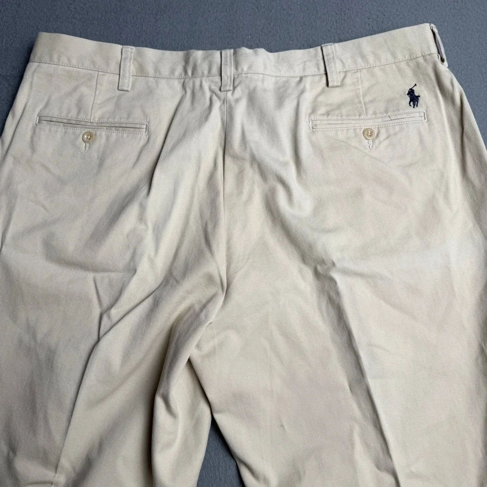 Polo Ralph Lauren Preston Pant Mens 40x30 Khaki Tan Cotton Chino Straight Leg